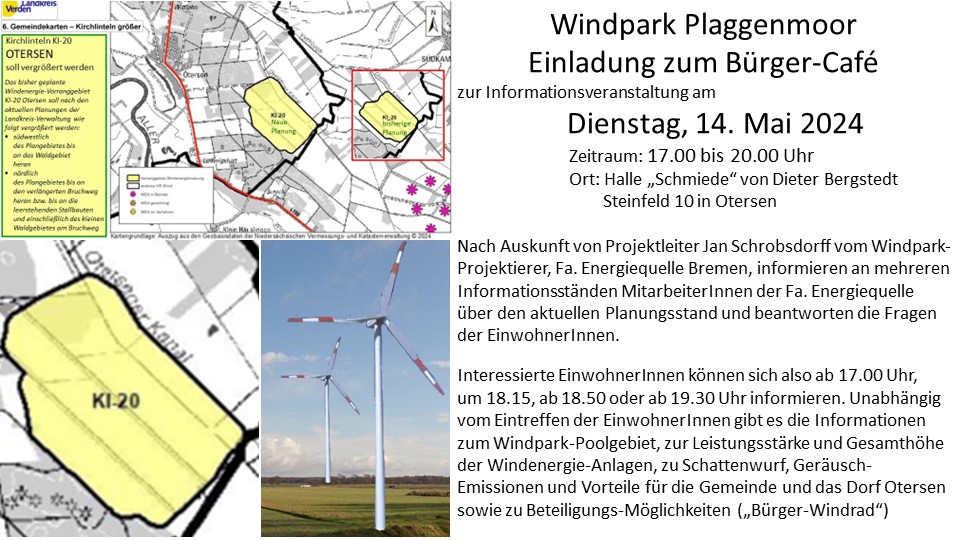Info-Veranstaltung Windpark @ Halle "Schmiede" Dieter Bergstedt