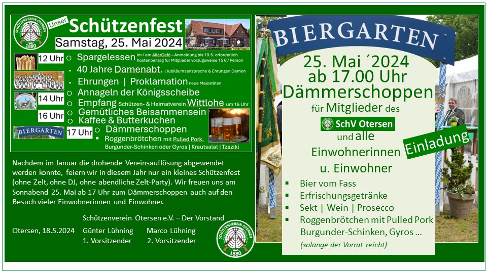 Schützenfest 12.00-21.00 Uhr